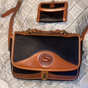 Vintage Dooney & Bourke all weather pebbled leather shoulder bag with wallet